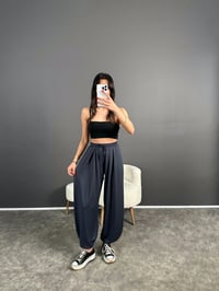 Antrasit Pike Modal Kumaş Şalvar PantolonGausPANTOLONGU004764