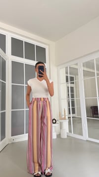Sarı Beli Lastikli Şeritli Pantolon GAUS-01824GAUSPANTOLONGAUS-01824