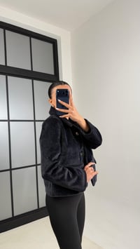 Siyah Cep Detaylı Astarlı Kürk Ceket GAUS-00522GAUS السترات  GAUS-00522