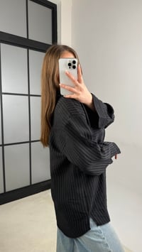 Siyah Kadife Şeritli Gömlek GAUS-01062GAUS القمصان GAUS-01062