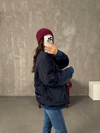 Jovi Lacivert Denim Detaylı Astarlı Tasarım Şişme MontGausMONTGU00904365