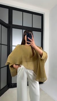 Yağ Yeşili Transparan Premium Tasarım Pelerin GAUS-01110GAUSBLUZGAUS-01110