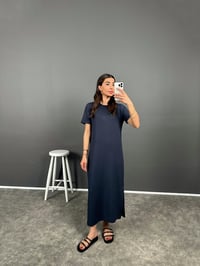 Elle Siyah Kemerli Yandan Cepli ElbiseGausELBİSEGU008138