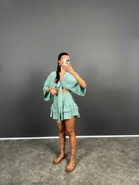 Tini Su Yeşili Şort Etek Bluz İkili TakımGausTAKIMGU008513