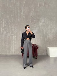 Sagura Gri Beli Lastikli Cepli Premium PantolonGausPANTOLONGU100563