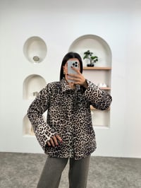 Tega Leopar Desenli Çift Cepli Çıtçıt Detaylı CeketGausCEKETGU00903614
