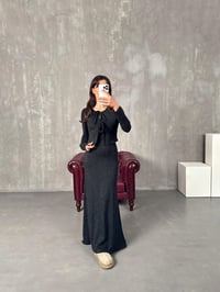 Bagg Antrasit Askılı Elbise Hırka İkili TakımGausELBİSEGU00904093