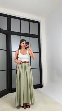 Yeşil Kemerli Astarlı Etek GAUS-01549GAUSETEKGAUS-01549