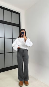 Antrasit Beli Lastikli Yumuşak Dokulu Triko Pantolon GAUS-00652GAUSPANTOLONGAUS-00652