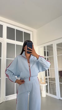 Mavi TWST Model Şerit Detaylı Hırka Beli Lastikli Eşofman Takım GAUS-02079GAUSTAKIMGAUS-02079