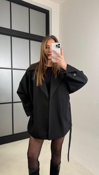 Siyah Astarlı Kuşaklı Premium Trençkot GAUS-00977GAUSTRENÇKOTGAUS-00977