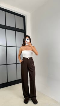 Acı Kahve Gold Düğmeli Beli Lastikli Premium Pantolon GAUS-00141GAUSPANTOLONGAUS-00141