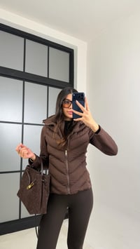 Kahve Kapüşonlu ZR Muadil Şişme Mont GAUS-00880GAUSMONTGAUS-00880