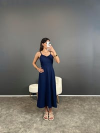 Bong Lacivert Sırt Bağlamalı ElbiseGausELBİSEGU004673
