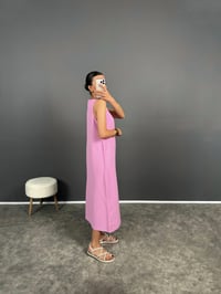 Tua Pembe Uzun Basic Keten ElbiseGausELBİSEGU008462