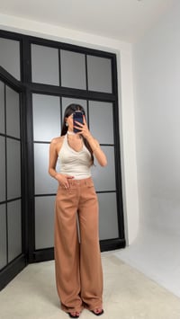 Kiremit Geniş Paça Denim Tencel Pantolon GAUS-01570GAUSDENİM PANTOLONGAUS-01570