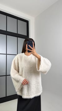 Krem Yumuşak Dokulu Peluş Kazak GAUS-00817GAUSKAZAKGAUS-00817