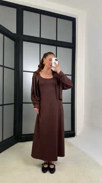 Kahve Gömlek Elbise İkili Modal Kumaş Takım GAUS-01218GAUSTAKIMGAUS-01218