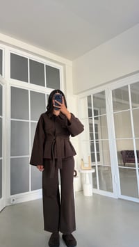 Kahve Kuşaklı Denim Takım GAUS-02078GAUSTAKIMGAUS-02078