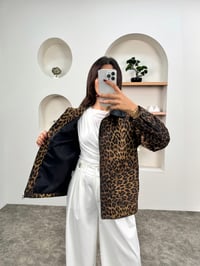 Misty Taba Leoparlı Yandan Cepli Fermuarlı CeketGausCEKETGU00903634