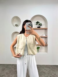 Case Taş Önden Cepli Crop Muadil Paraşüt YelekGausYELEKGU00903479