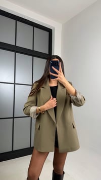 Haki Astarlı Vatkalı Cep Detaylı Blazer Ceket GAUS-00850GAUSCEKETGAUS-00850