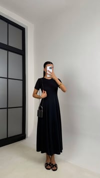 Siyah Oysh Muadil Fermuarlı Modal Kumaş Elbise GAUS-0035GAUSELBİSEGAUS-0035