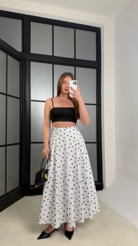 Beyaz Puantiye Desenli Premium Poplin Etek GAUS-01261GAUSETEKGAUS-01261