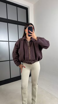 Acı Kahve İçi Kürk Detaylı Bomber Denim Ceket GAUS-01051GAUSCEKETGAUS-01051