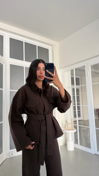 Kahve Kuşaklı Denim Takım GAUS-02078GAUSTAKIMGAUS-02078