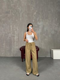 Haki Beli Lastikli Keten Pantolon Gaus00237GausPANTOLONGU1001549