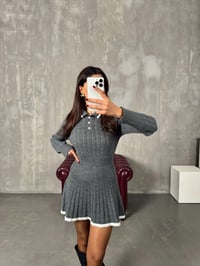 Picas Gri Polo Yaka Triko Kazak Etek TakımGausTAKIMGU00903984