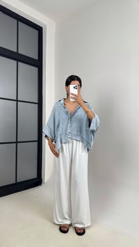 Mavi Önü Düğmeli Yarasa Kol Tensel Denim Gömlek Ceket Gaus00538GausGÖMLEKGU1002252