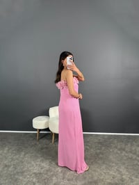 Look Pembe Gül Detaylı Straplez Astarlı ElbiseGausELBİSEGU007948