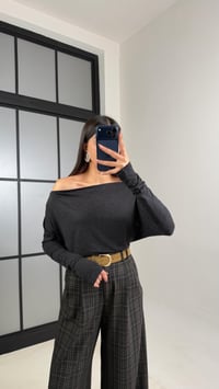 Füme Kayık Yaka Yumuşak Dokulu Bluz GAUS-00895GAUSBLUZGAUS-00895