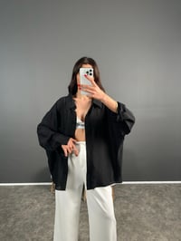 Li Siyah Oversize Salaş Premium GömlekGausGÖMLEKGU007179