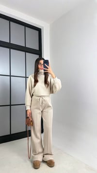 Taş Balıkçı Yaka Kazak Beli Lastikli Pantolon Premium Takım GAUS-00898GAUSTAKIMGAUS-00898