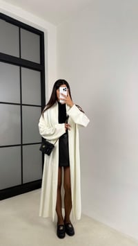 Beyaz Uzun Premium Triko Hırka GAUS-00116GAUSHIRKAGAUS-00116