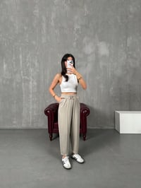 Sofya Bej Oysh Muadil Modal Kumaş Balon PantolonGausPANTOLONGU100221