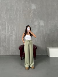 Vilde Yeşil Çımalı Yıkamalı Oys Muadil PantolonGausPANTOLONGU100445