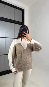 Vizon İki Yakalı Tasarım Triko Kazak GAUS-00578GAUSKAZAKGAUS-00578