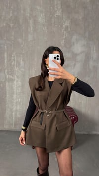 Acı Kahve Astarlı Vatkalı Kemerli Premium Yelek GAUS-01139GAUSYELEKGAUS-01139