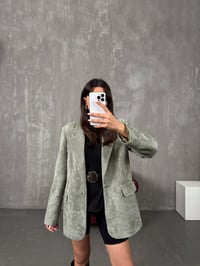 Yeşil Kadife Astarlı Tasarım CeketGausCEKETGU100309