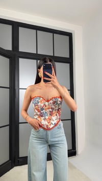 Çok Renkli Desenli Vintage Korse GAUS-01553GAUSBLUZGAUS-01553