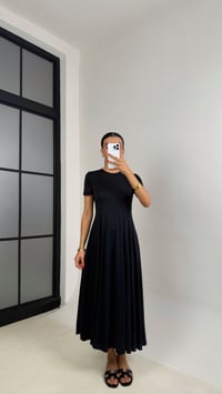 Siyah Oysh Muadil Fermuarlı Modal Kumaş Elbise GAUS-0035GAUSELBİSEGAUS-0035