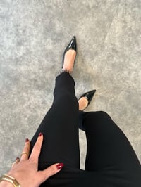 Siyah Paçası Otrişli Tayt PantolonGausTAYTGU003027