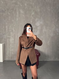 Antony Kahve MD Model Belden Kemer Detaylı Astarlı CeketGausCEKETGU00904294