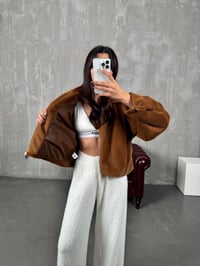 Care Kahve Cepli Astarlı Peluş CeketGausCEKETGU00903795