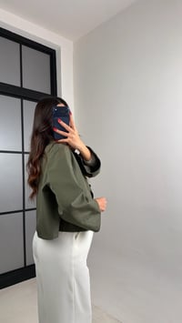 Haki Çıtçıt Düğmeli Astarlı Cepli Ceket GAUS-00913GAUSCEKETGAUS-00913