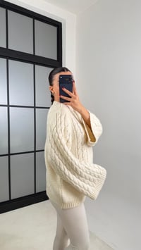 Ekru Saç Örgülü Pinterest Kazak GAUS-00711GAUSKAZAKGAUS-00711